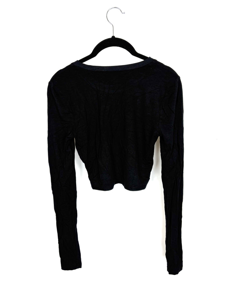 Black Crop Long-Sleeve - Size 0/2