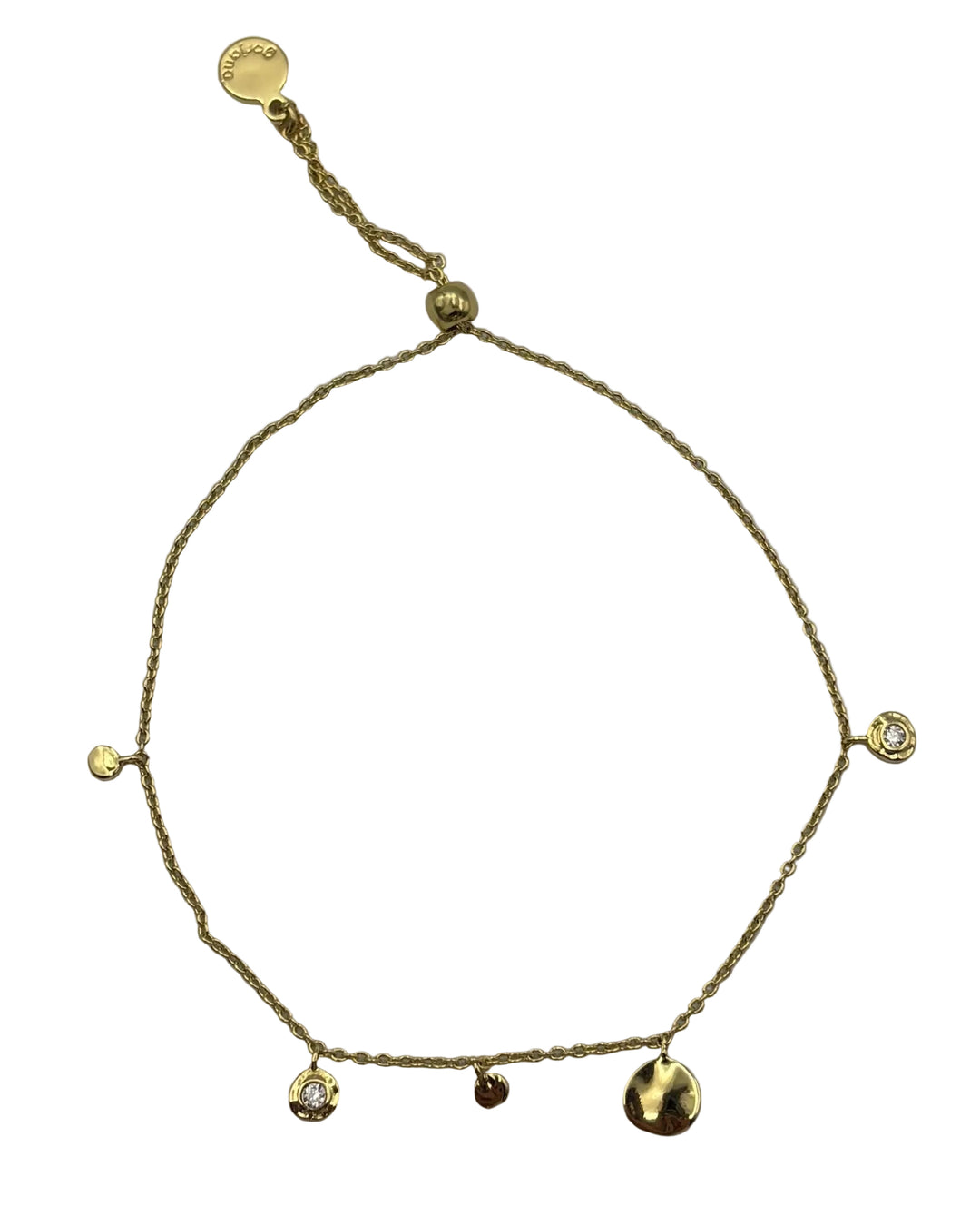 Gold Disc Charm Bracelet