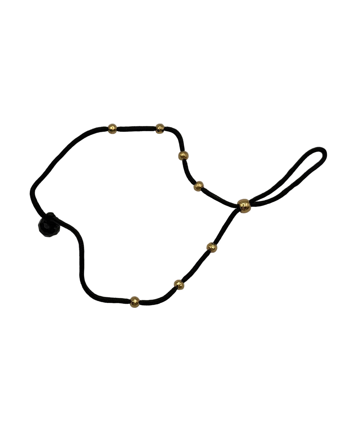 Black and Gold Beaded Cord Bracelet