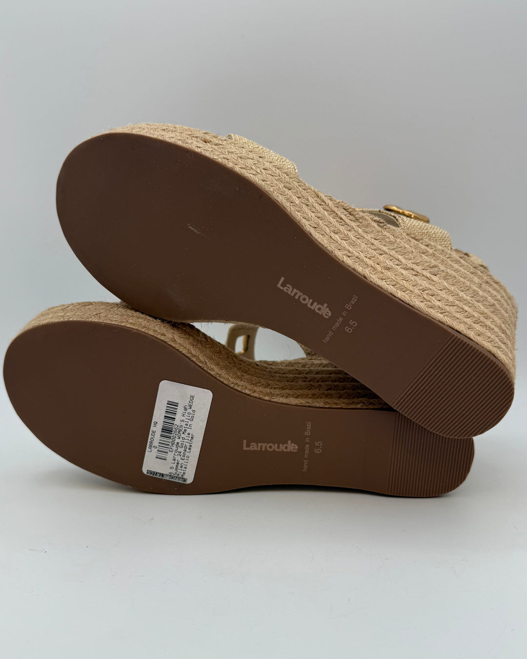 Gold and Raffia Platform Espadrille - Size 6.5