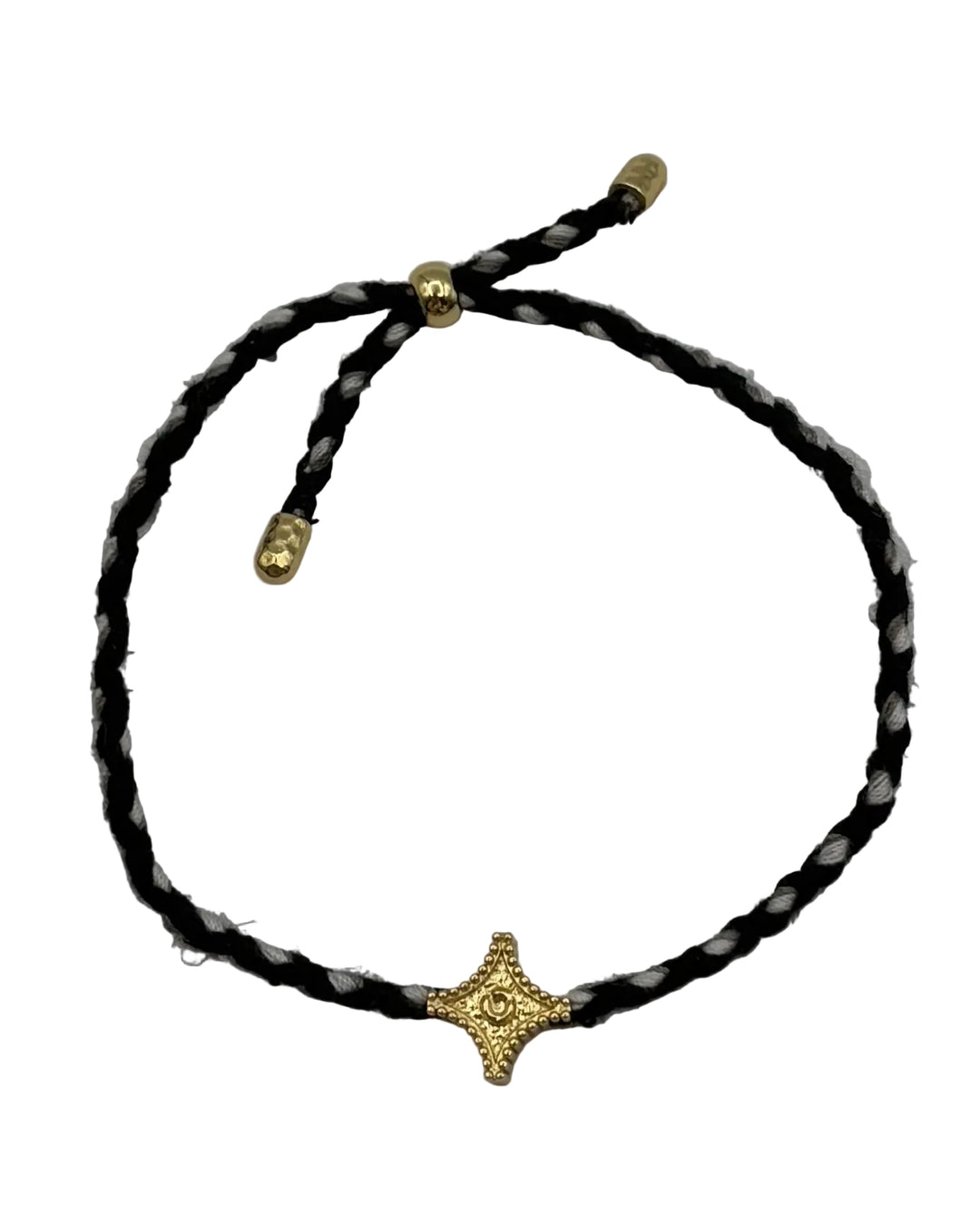 Black and White Braided Cord Bracelet