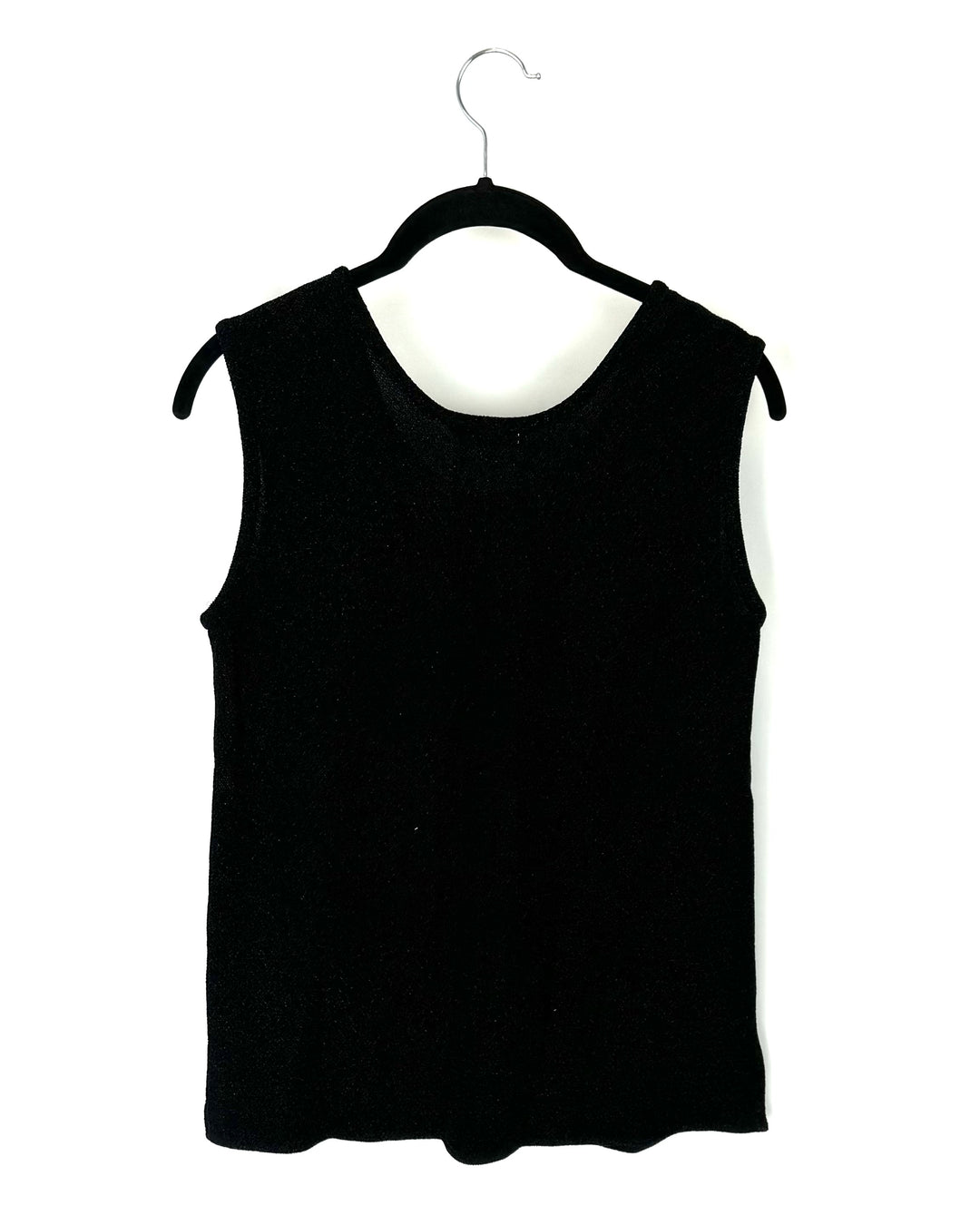 Metallic Black High Knit Tank Top - Size 2/4