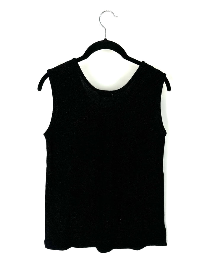 Metallic Black High Knit Tank Top - Size 2/4
