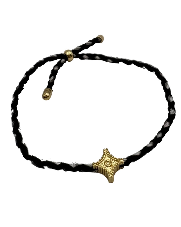 Black and White Braided Cord Bracelet