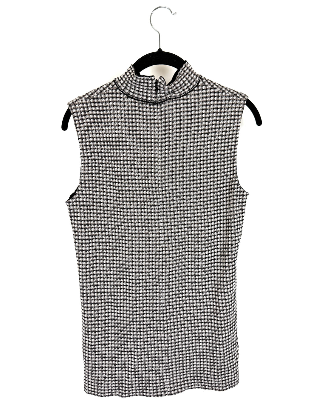 Houndstooth Mock Neck Zip Sweater - Size 2/4