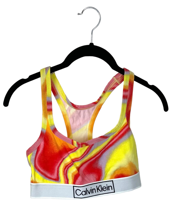 Multicolor Abstract Racerback Bralette - Size 4/6