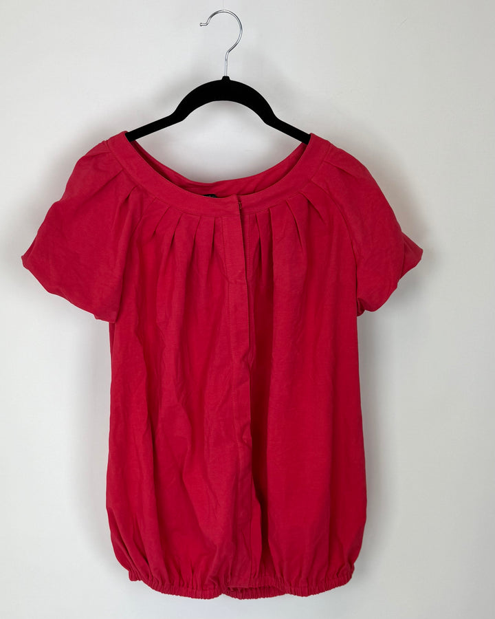 Soft Red Button Up Blouse - Size 4/6