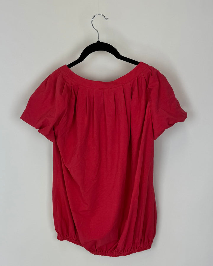 Soft Red Button Up Blouse - Size 4/6