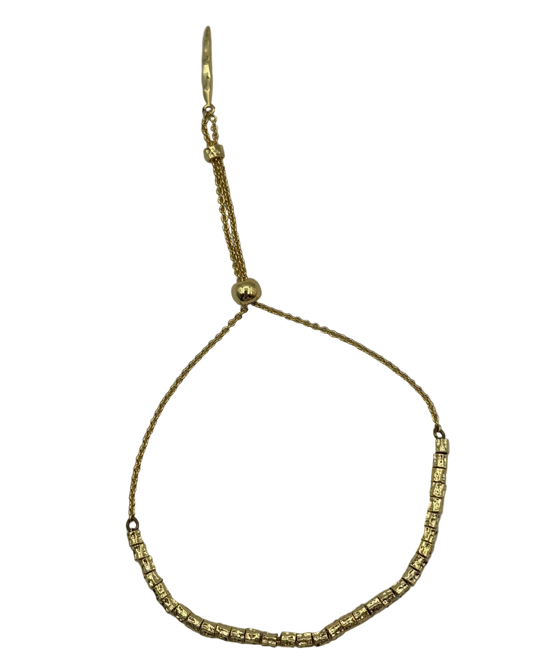 Gold Textured Beaded Bracelet