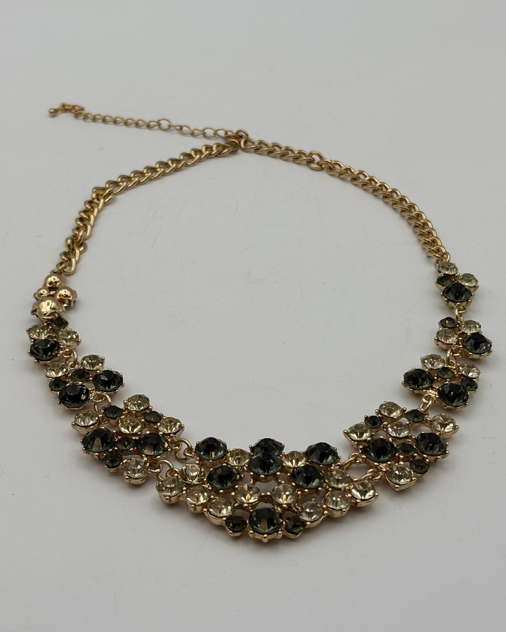 Gold Blue and Green Statement Necklace