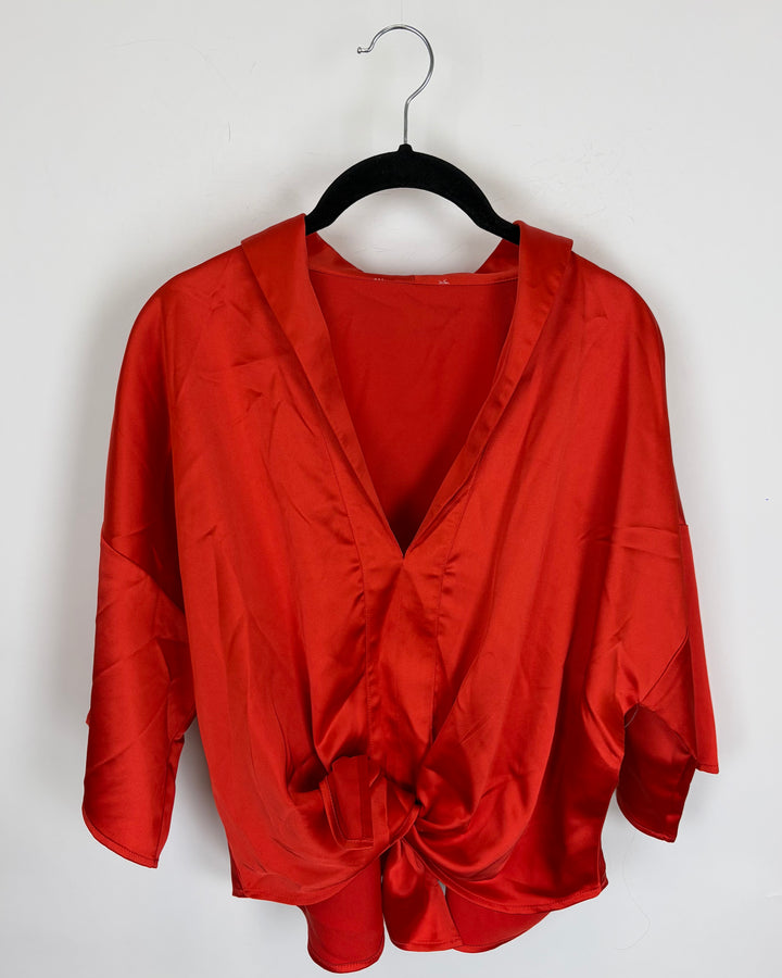 Bright Orange Short Sleeve Shirt - Size 6/8