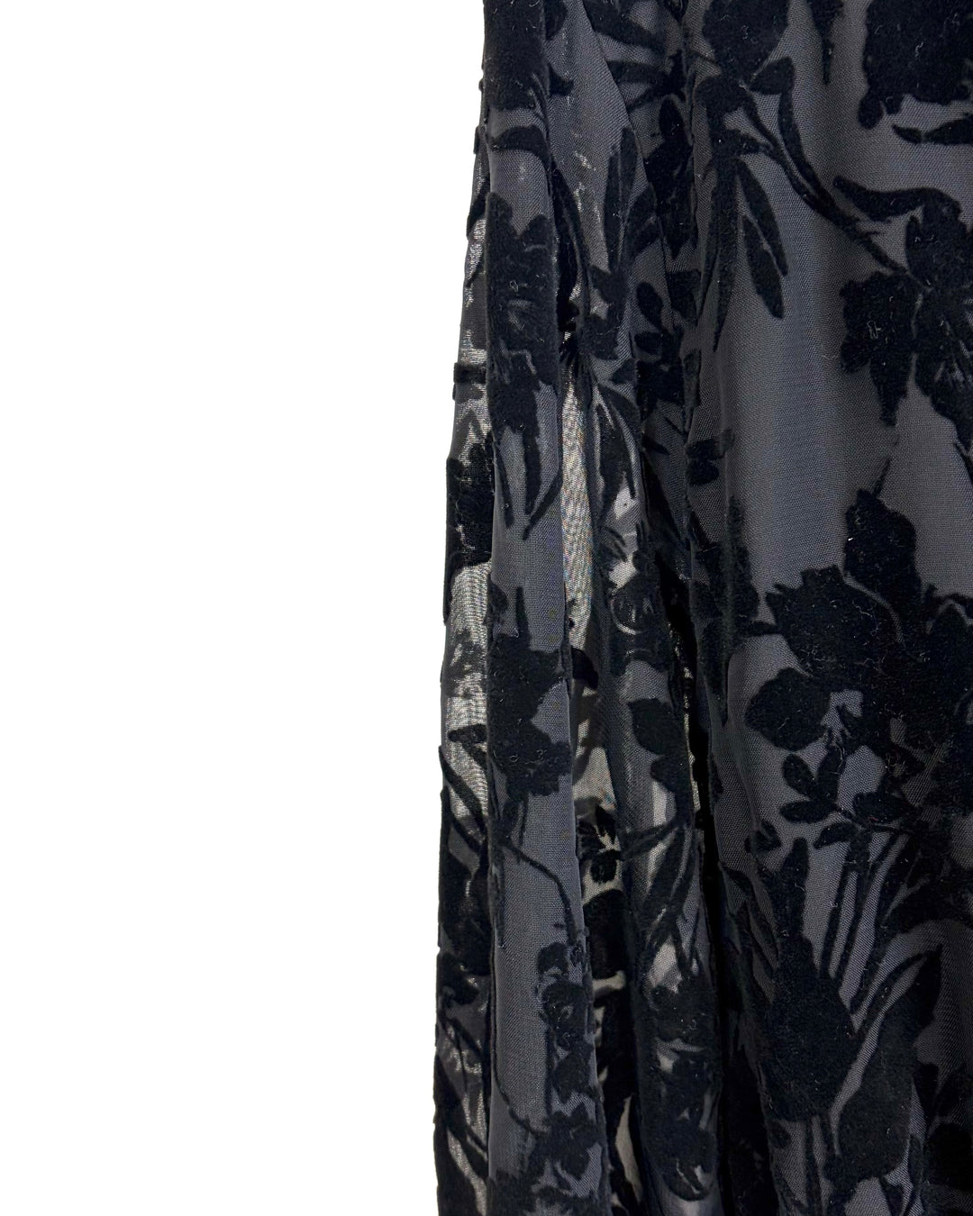 Black Velvet-Like Floral Dress - Size 6/8