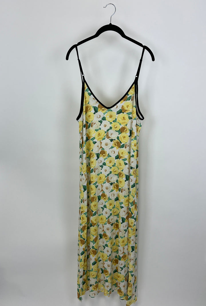 Yellow Floral Slip Lounge Dress - Size 6/8
