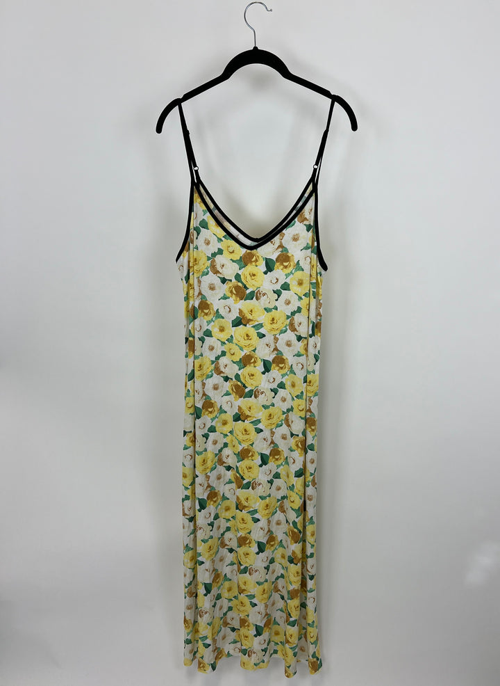 Yellow Floral Slip Lounge Dress - Size 6/8