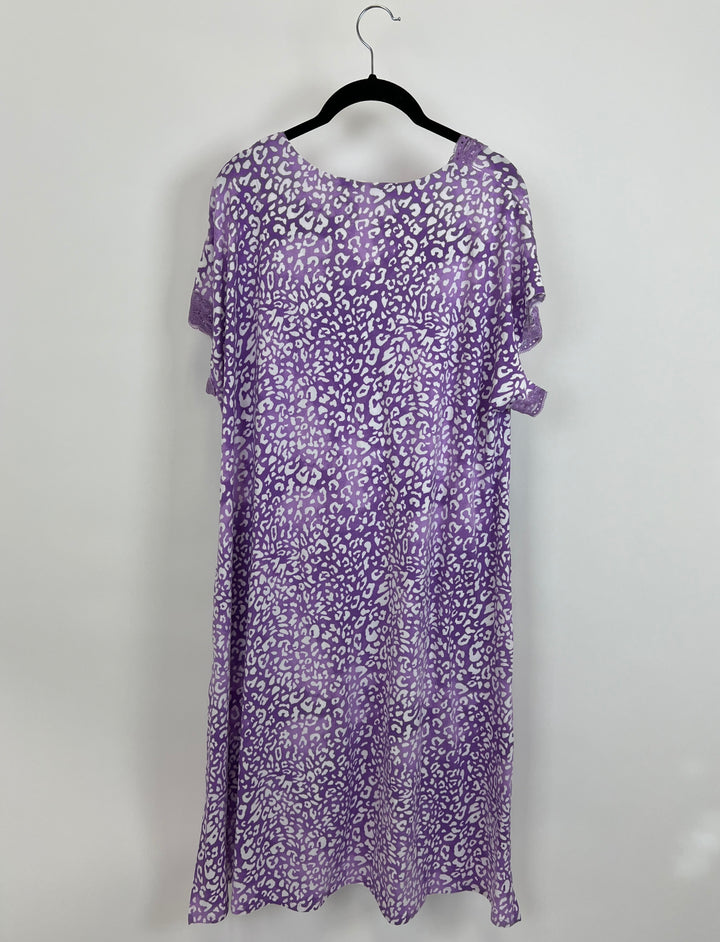 Purple Cheetah Print Lounge Dress - Size 8/10