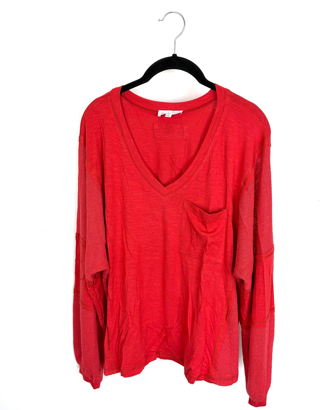 Red Multi-Texture Top - Size 8/10