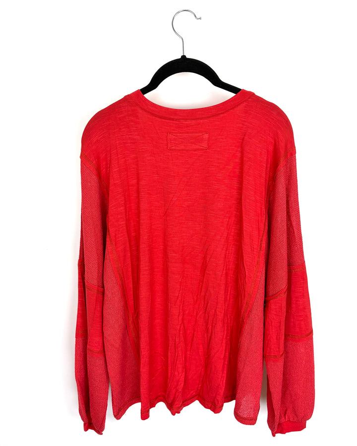 Red Multi-Texture Top - Size 8/10