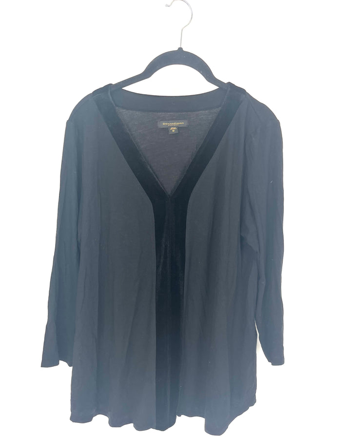 Black Texture Trim Sleepwear Set - Size 6/8