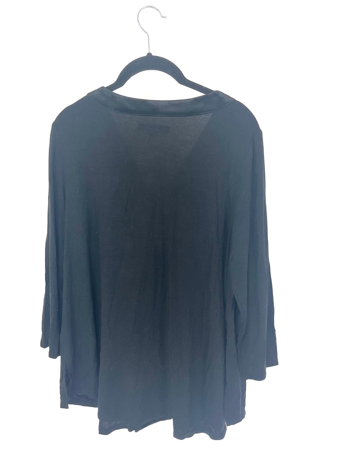 Black Texture Trim Sleepwear Set - Size 6/8