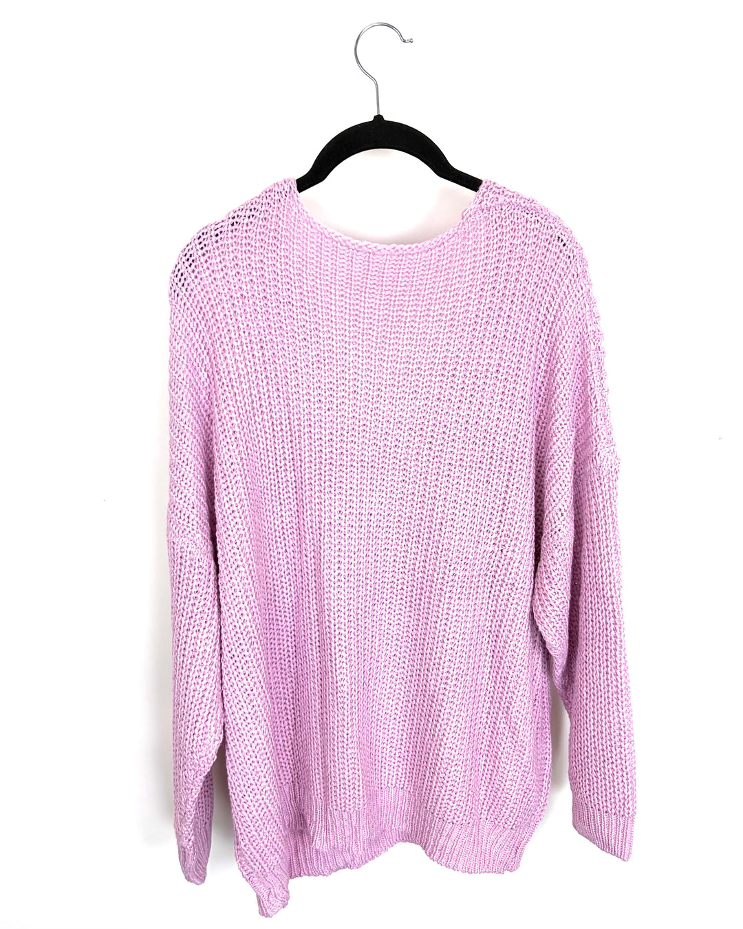 Pink Slouchy V-Neck Sweater - Size 4/6