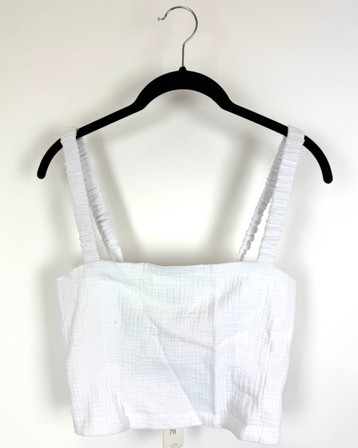 White Cotton Tank Top - Small
