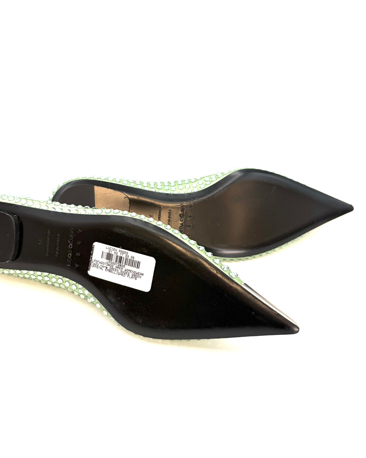 Green Allover Gem Stud Flats - Size 39