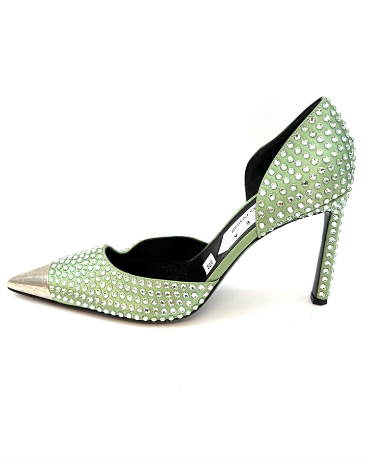 Green Allover Gem Stud Pumps - Size 39