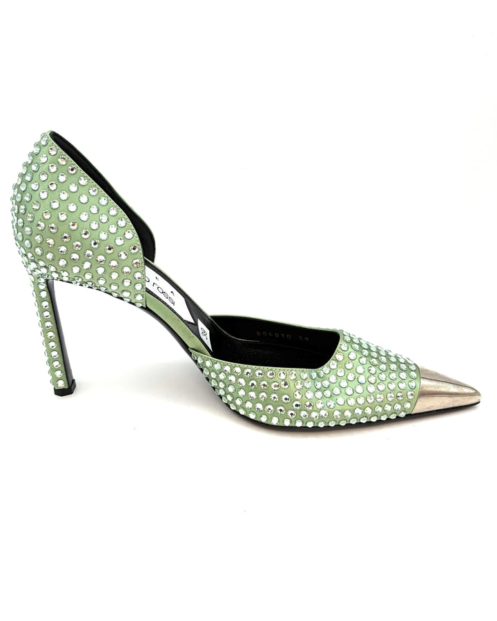 Green Allover Gem Stud Pumps - Size 39