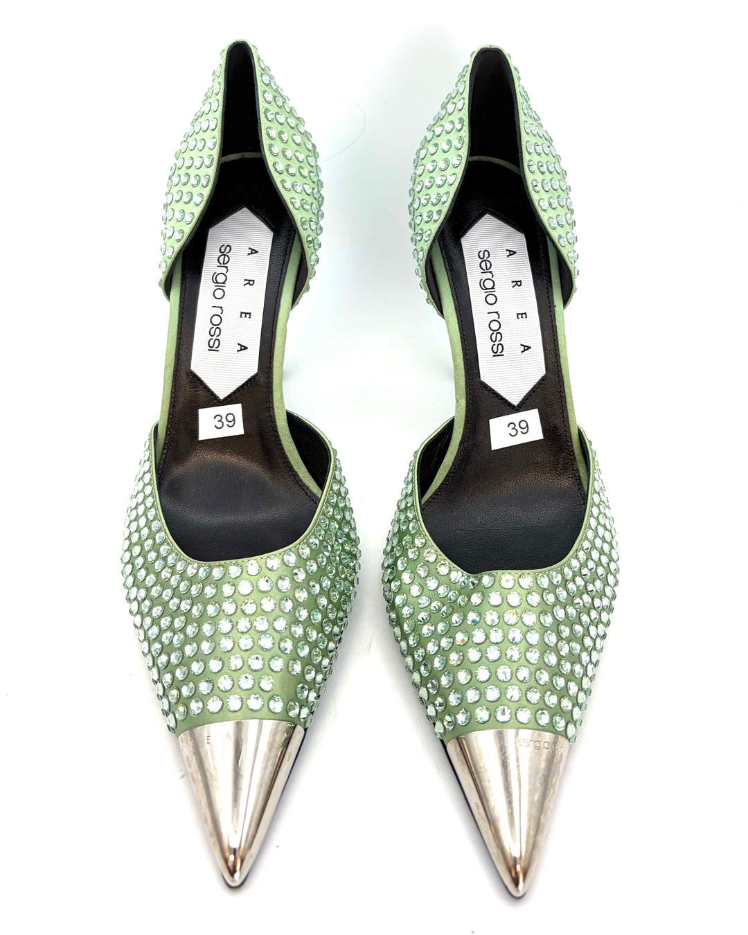 Green Allover Gem Stud Pumps - Size 39