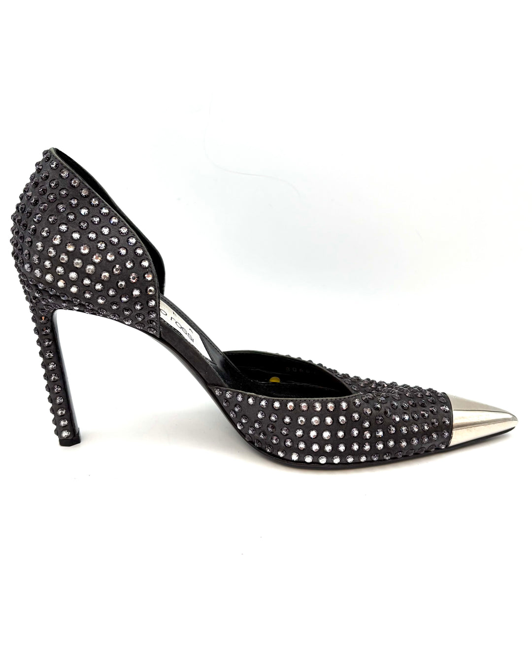 Black Allover Black and Pink Gem Stud Pumps - Size 39