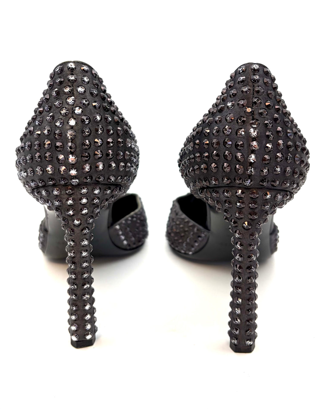 Black Allover Black and Pink Gem Stud Pumps - Size 39
