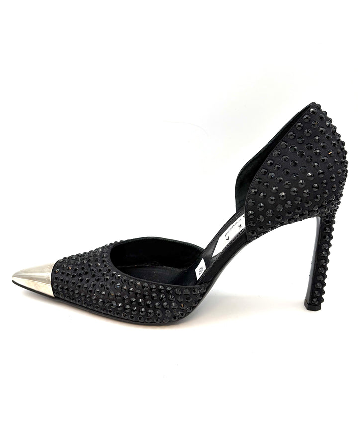 Black Allover Black Gem Stud Pumps - Size 39, 40, 41 and 42