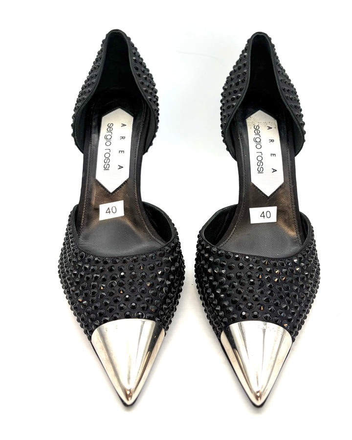 Black Allover Black Gem Stud Pumps - Size 39, 40, 41 and 42