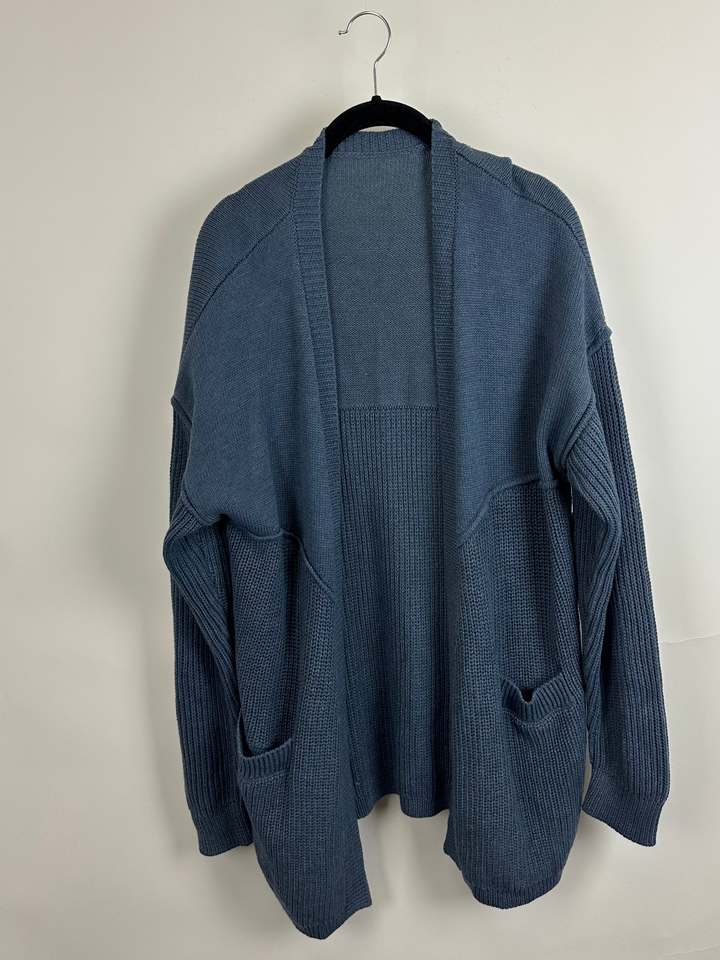 Dusty Blue Knit Cardigan - Size 6/8