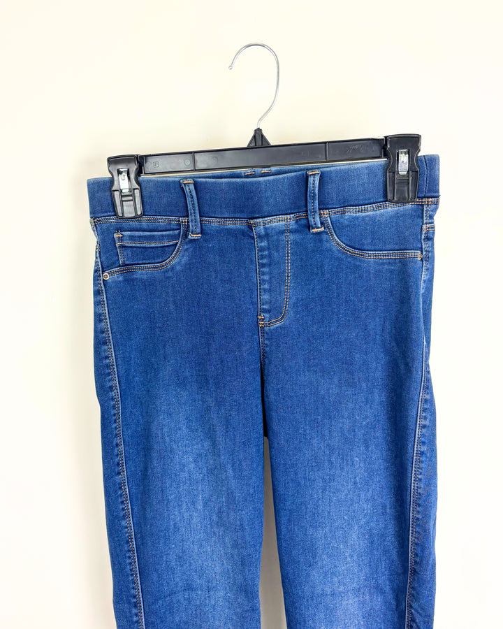 High Rise Dark Marble Blue Jeggings - Size 0/2