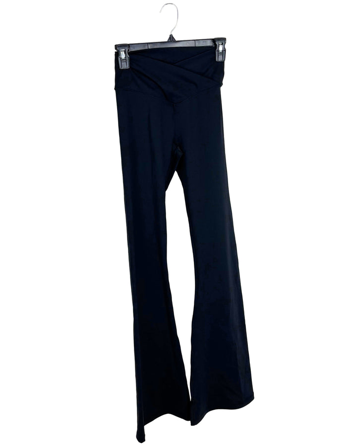 High Rise Criss Cross Black Flared Leggings - Size 2/4