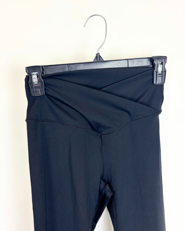 High Rise Criss Cross Black Flared Leggings - Size 2/4