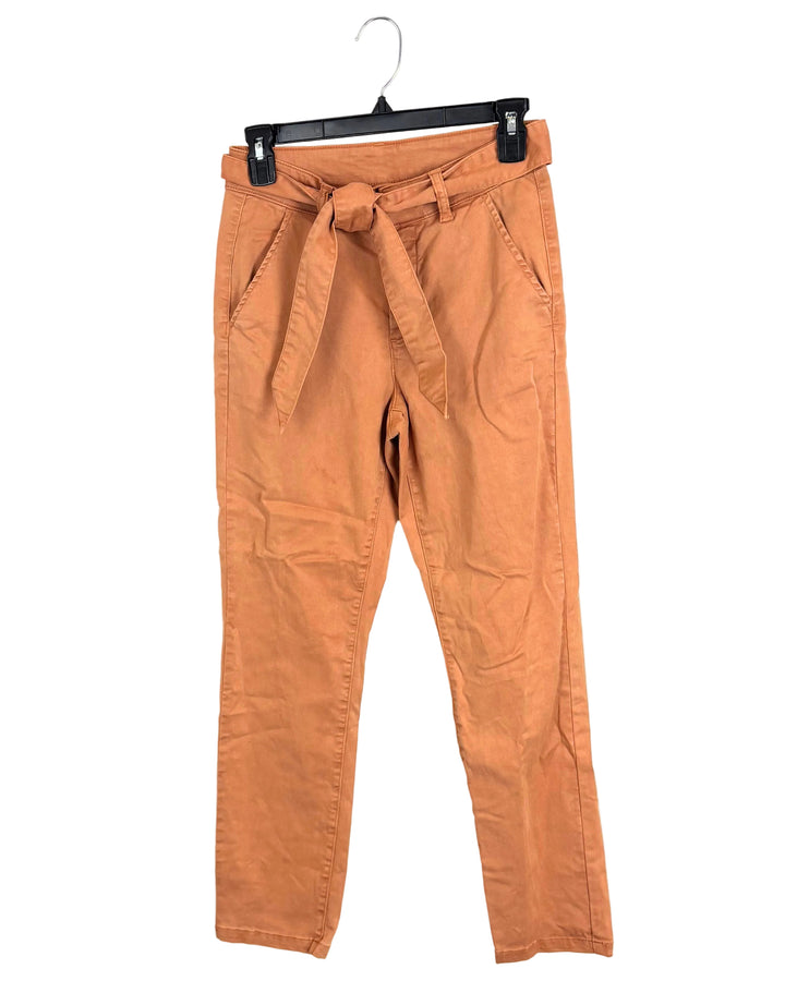 Light Brown Belted Pants - Size 2/4