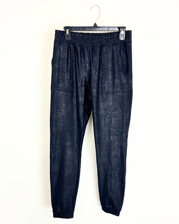 Black Metallic Joggers - Size 2/4