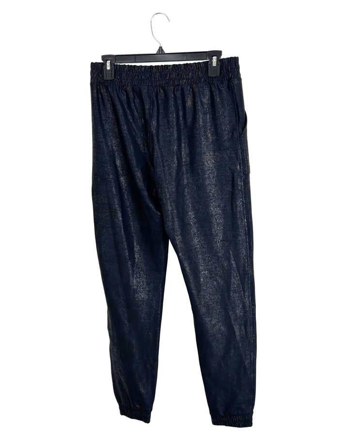 Shiny Black Joggers - Size 0/2
