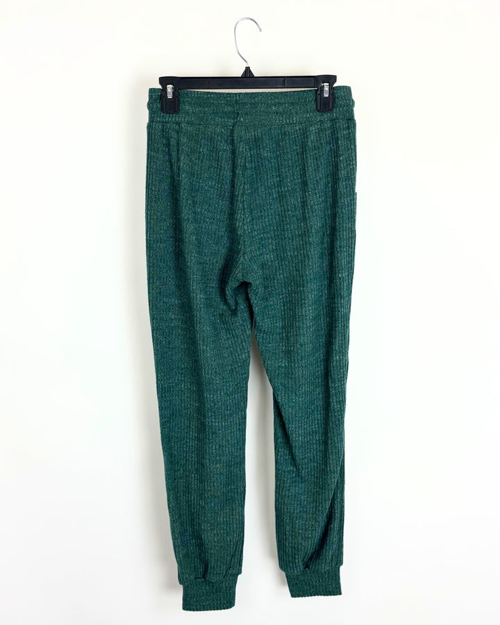 Green Ribbed Knit Joggers - Size 0/2