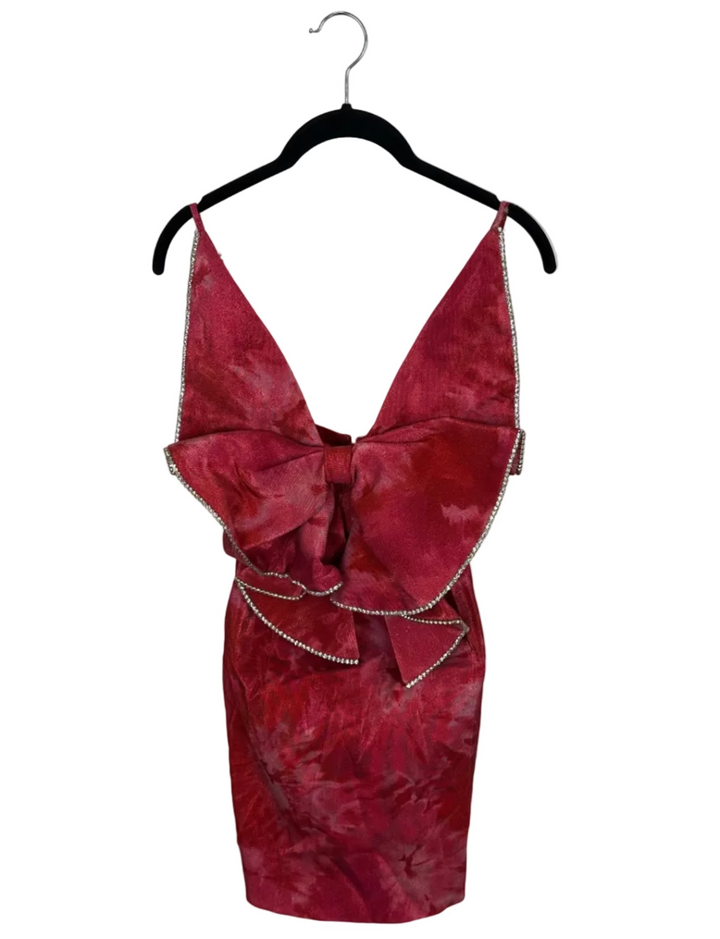 Red Marble Bow Dress - Size 4/6