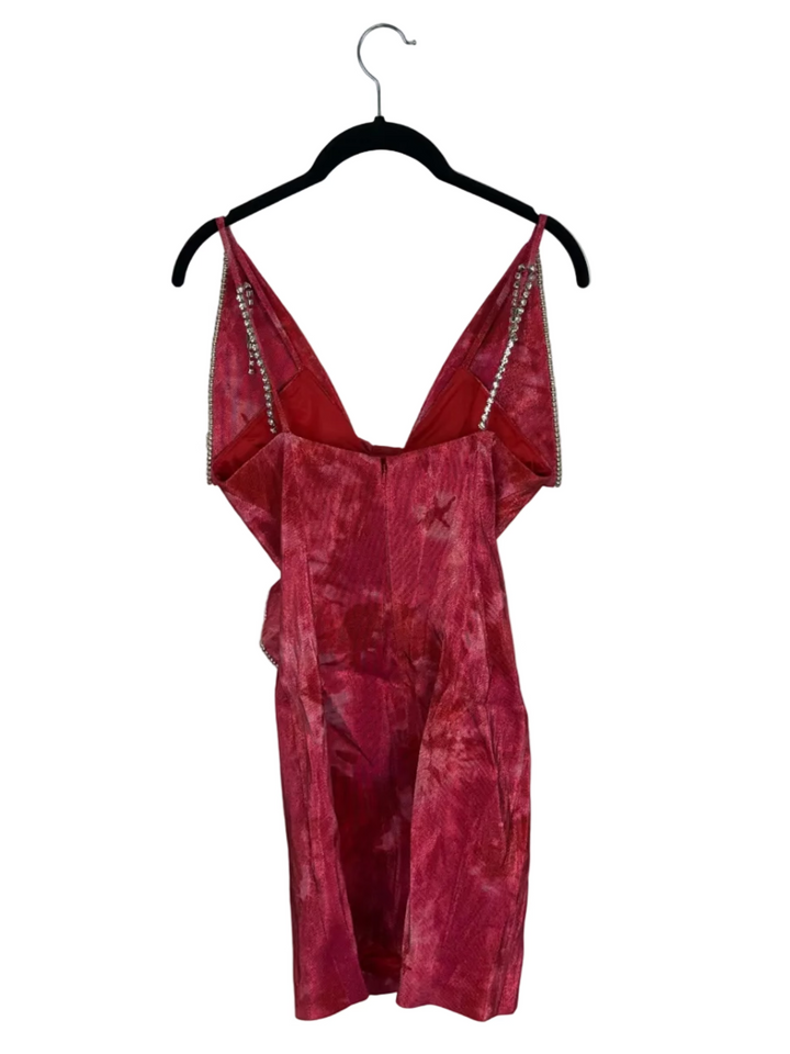 Red Marble Bow Dress - Size 4/6