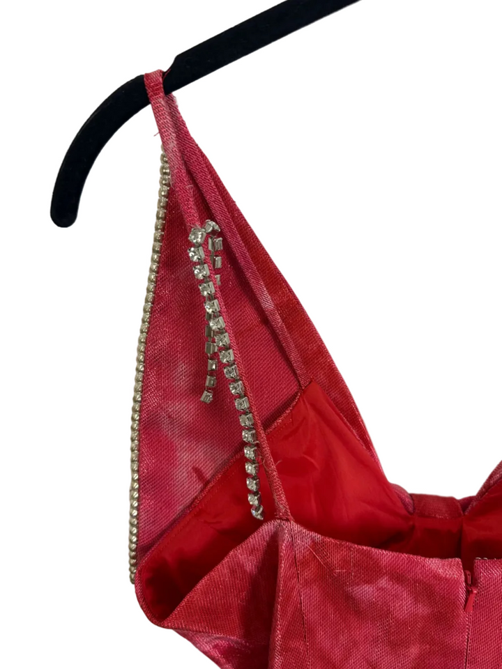 Red Marble Bow Dress - Size 4/6