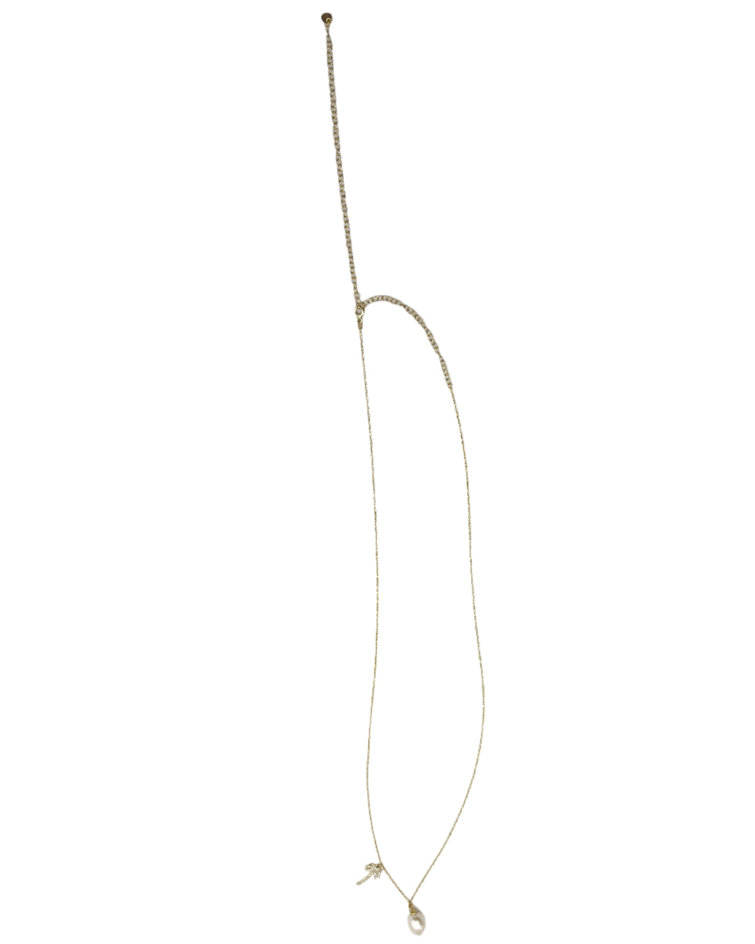 Gold Pearl and Palm Tree Necklace