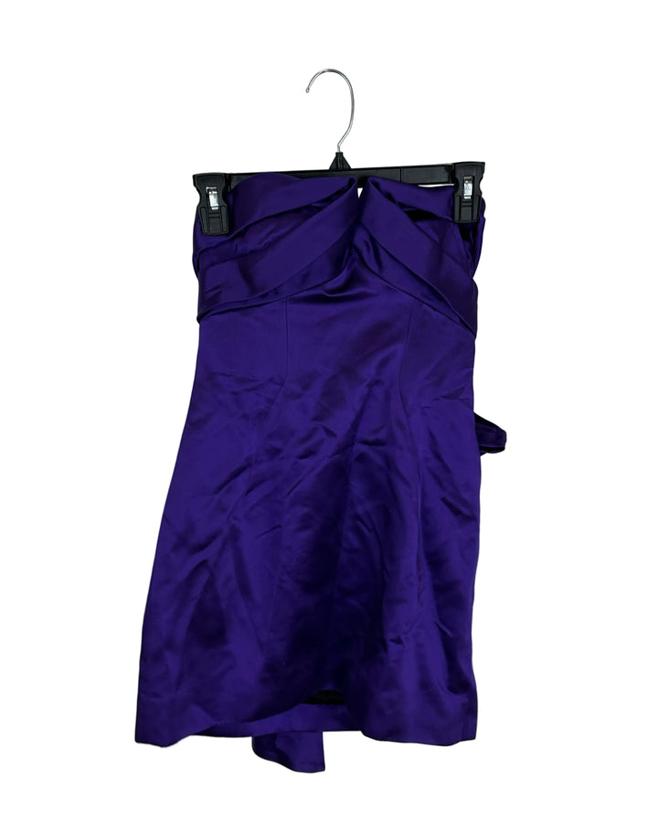 Shiny Purple Strapless Dress- Size 0/2