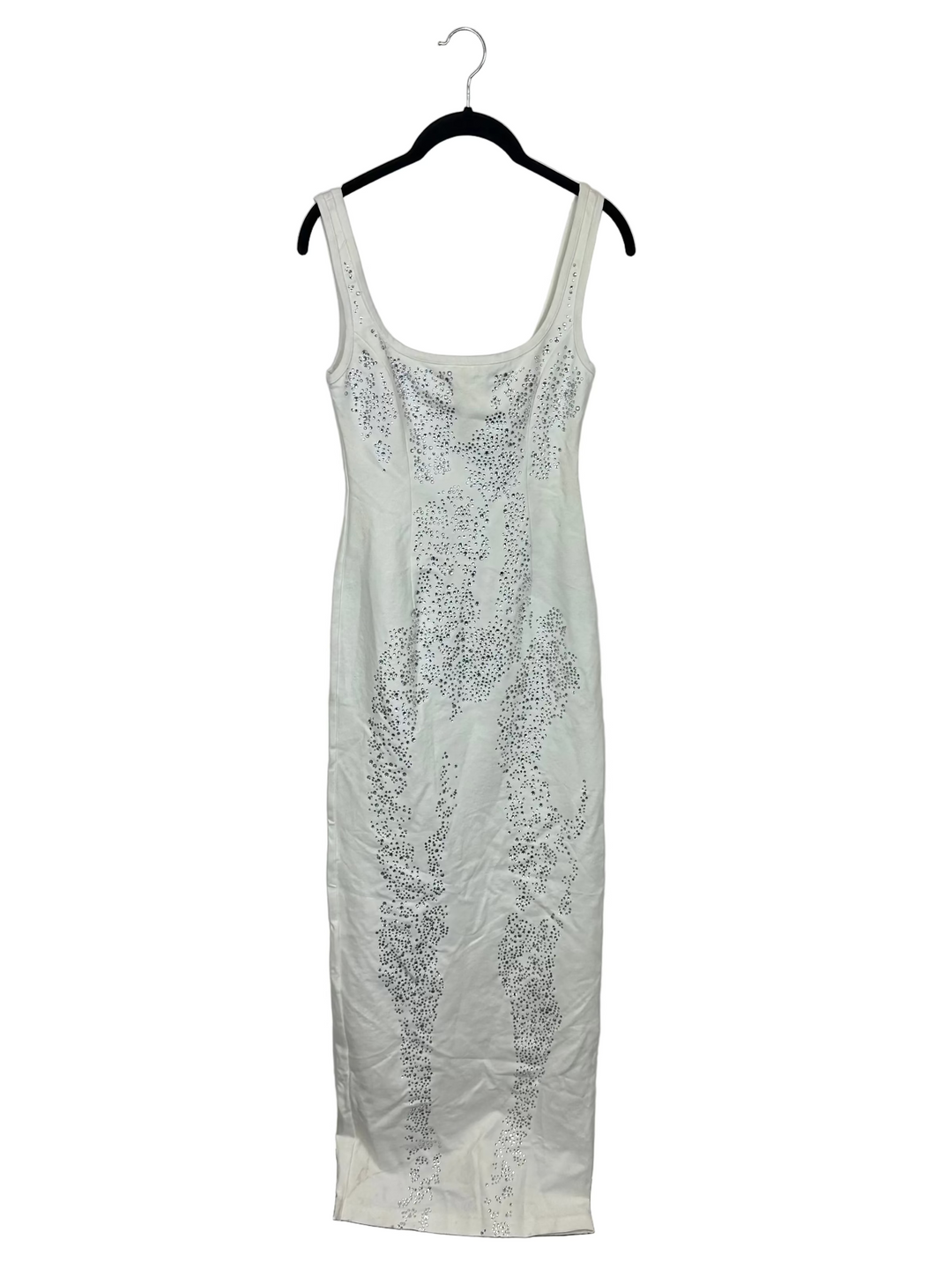 Sleeveless White Rhinestone Dress - Size 4