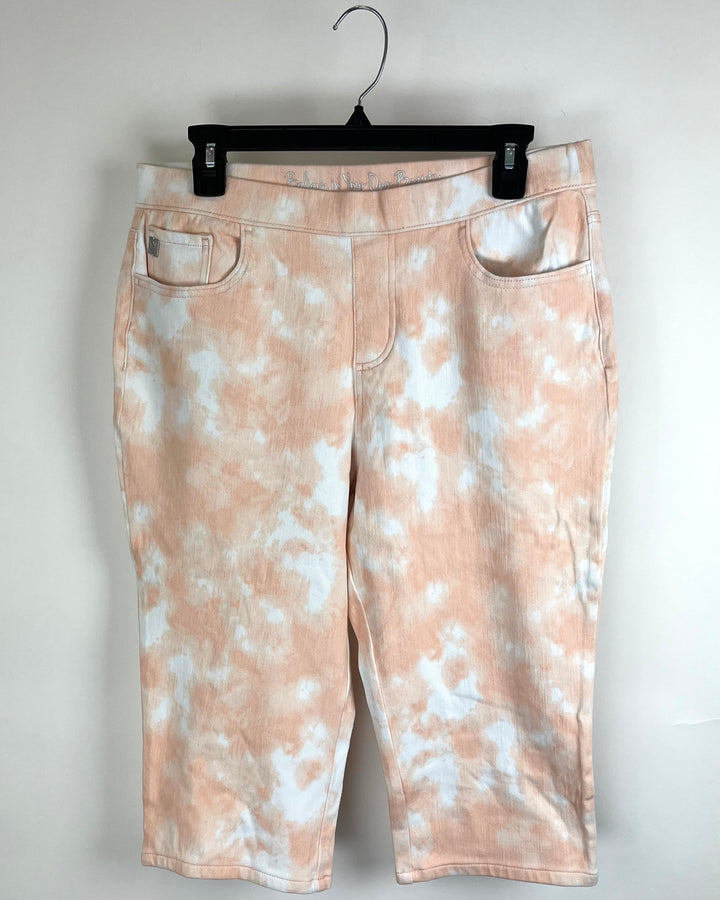 Light Pink Tie Dye Capri Jeans - Size 12