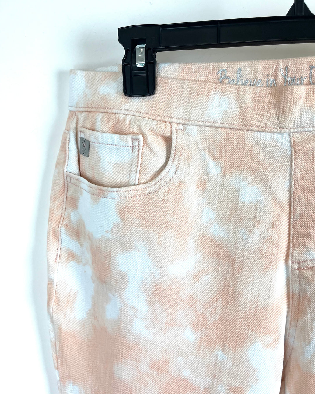 Light Pink Tie Dye Capri Jeans - Size 12