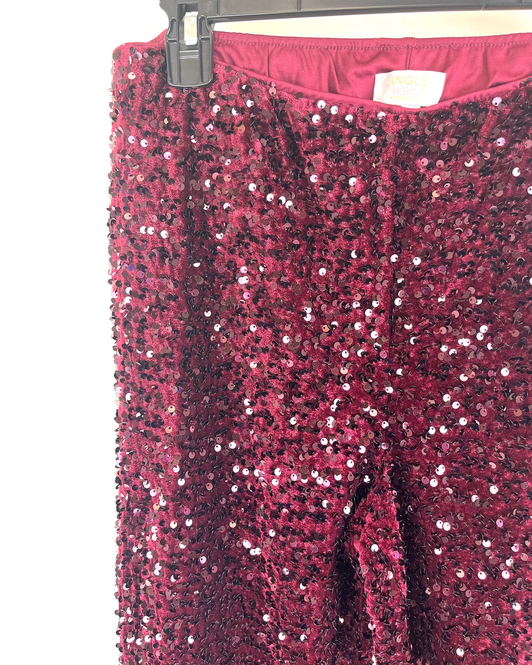 Red Velvet Sequin Pants - Size 6/8